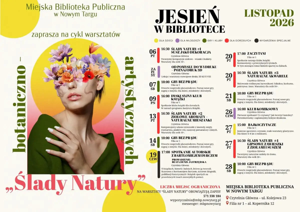 Program Wydarzeń w Bibliotece na Listopad
