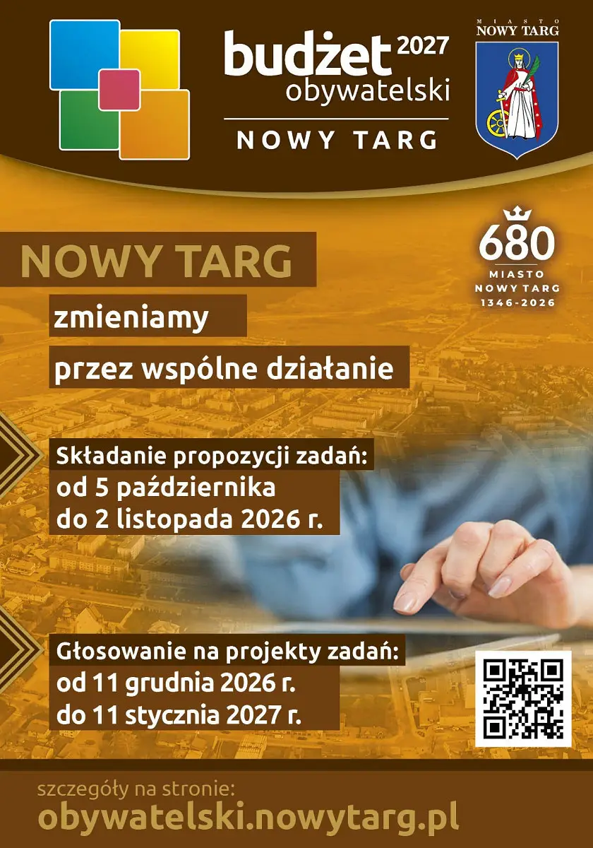 Nabór projektów do Budżetu Obywatelskiego 2027 w Nowym Targu