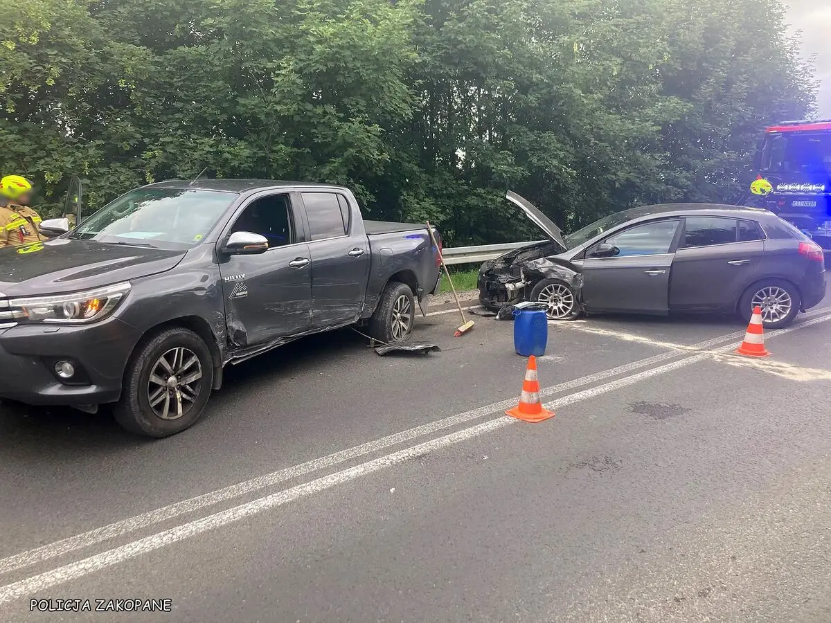 Kolizja na DK47 w Białym Dunajcu