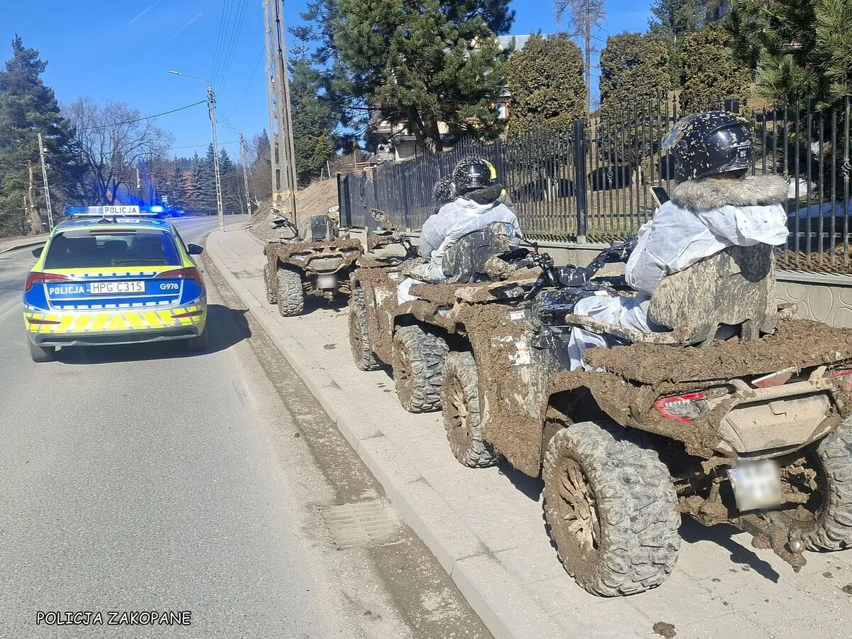Interwencje policji wobec kierowców quadów w powiecie tatrzańskim