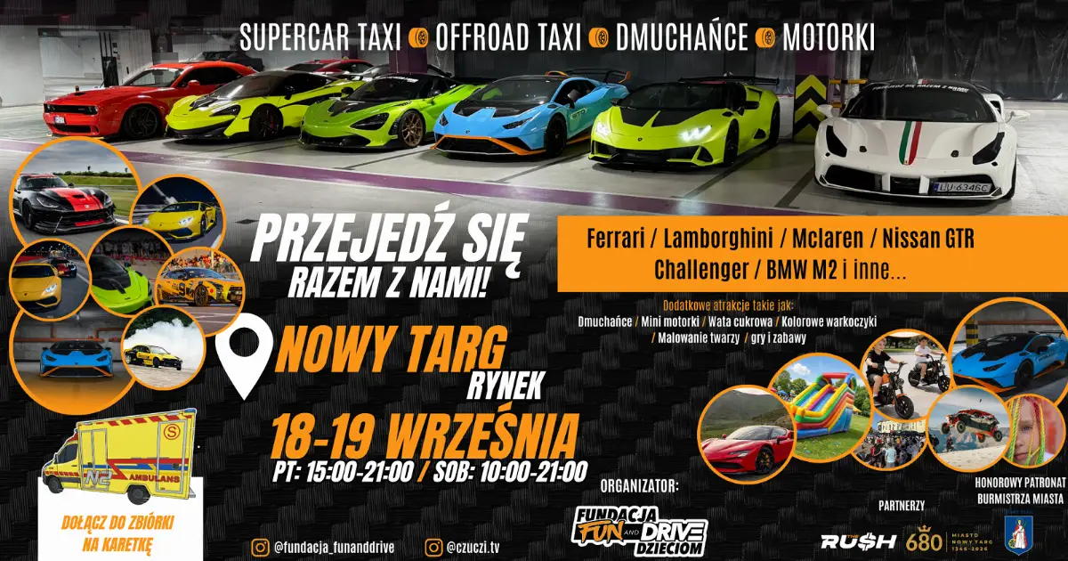 Piknik charytatywny z supersamochodami w Nowym Targu