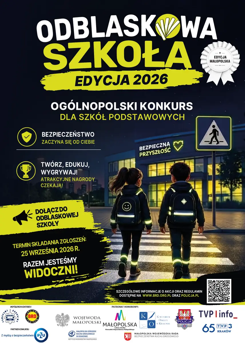 Ogólnopolski Konkurs 'Odblaskowa Szkoła' 2026 w Małopolsce