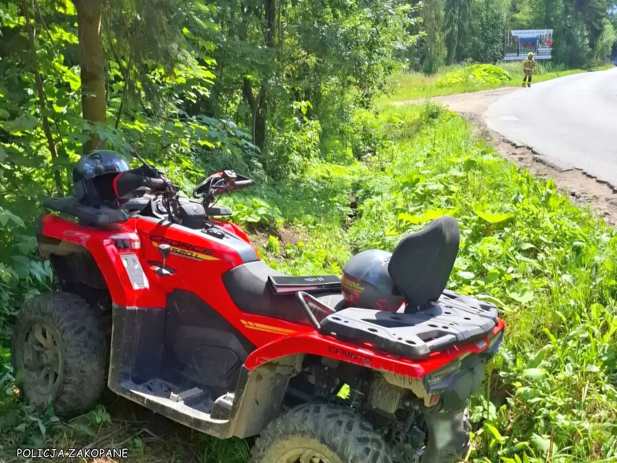 Kolizja quada w Murzasichlu - pasazerka ranna