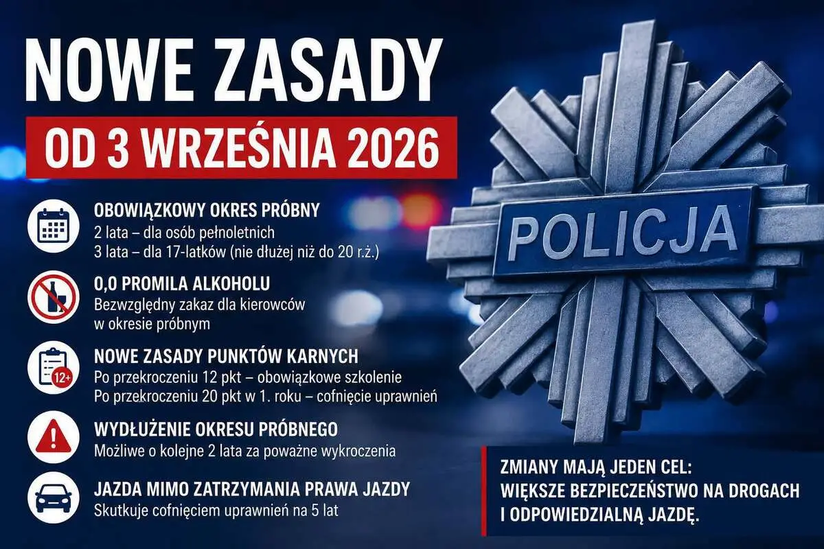 Nowe przepisy dla młodych kierowców mają na celu zwiększenie bezpieczeństwa na drogach