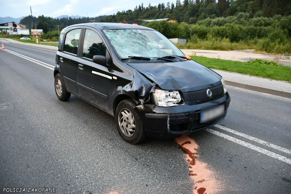 Wypadek rowerzysty na Drodze Krajowej nr 47 w Poroninie
