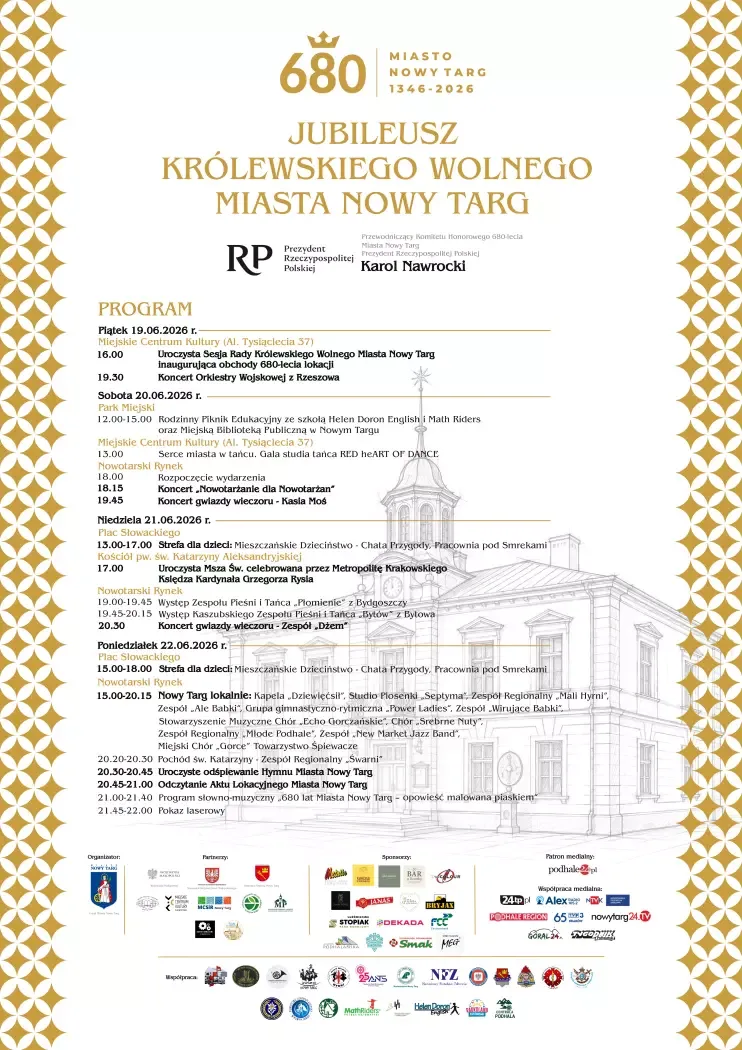 Program obchodów 680-lecia Lokacji Królewskiego Wolnego Miasta Nowy Targ