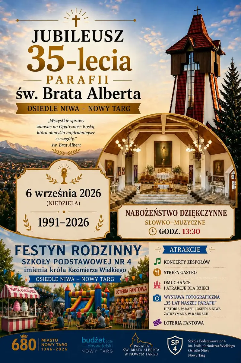 Jubileusz 35-lecia Parafii św. Brata Alberta i Festyn Rodzinny w Szkole Podstawowej nr 4