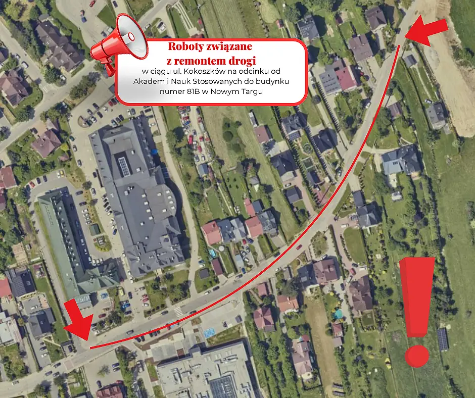 Zmiany w organizacji ruchu na ul. Kokoszków w Nowym Targu