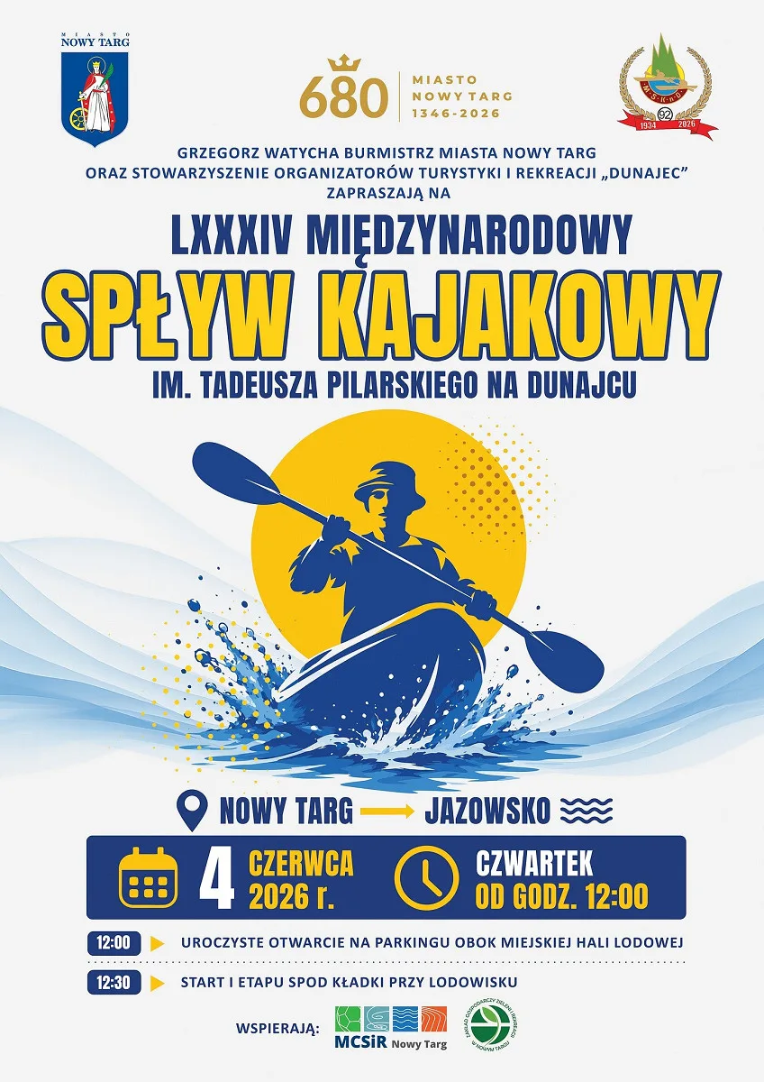 LXXXIV Międzynarodowy Spływ Kajakowy na Dunajcu zainauguruje 4 czerwca w Nowym Targu