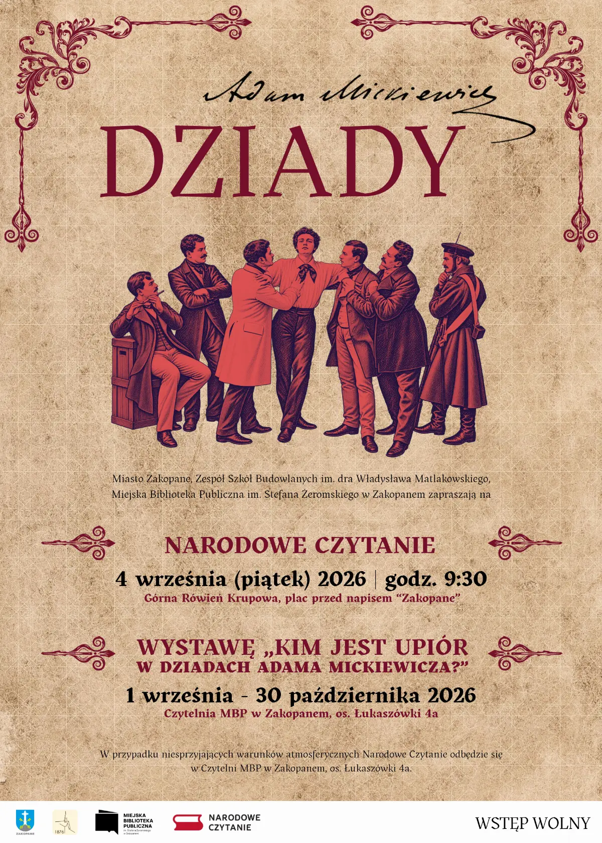 Narodowe Czytanie 2026 – „Dziady” Adama Mickiewicza